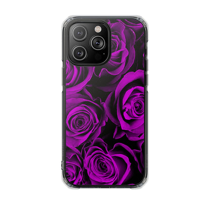 Clear Magnetic Phone Case – Amethyst Roses