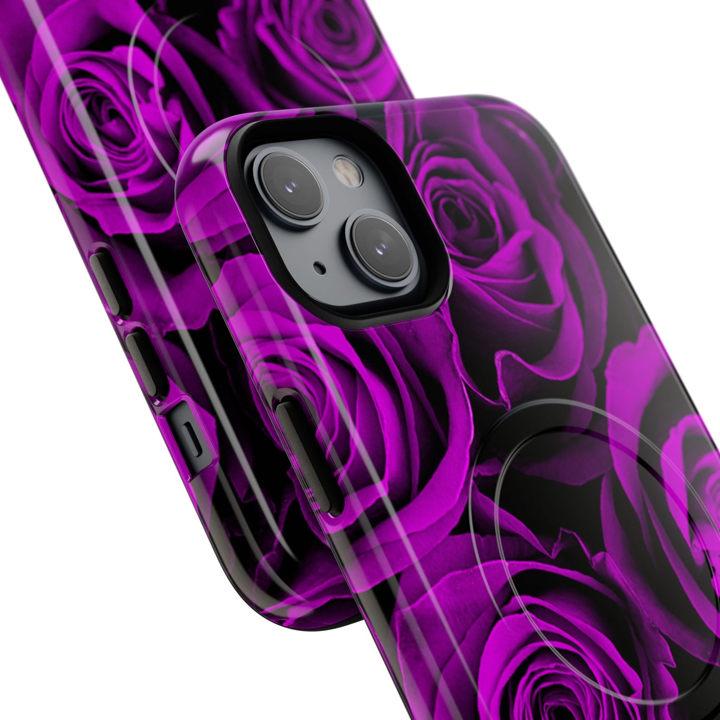 Protective Magnetic Phone Case – Amethyst Roses