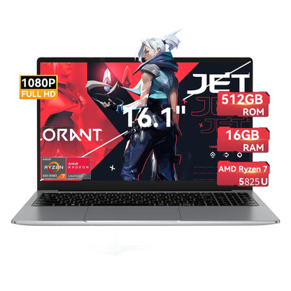 Laptop 16.1 FHD Gaming Laptop, AMD Ryzen 7 5825U, 16GB RAM, 512GB SSD, Windows 11, Graphite, Wifi 6, Backlit KB, Gray