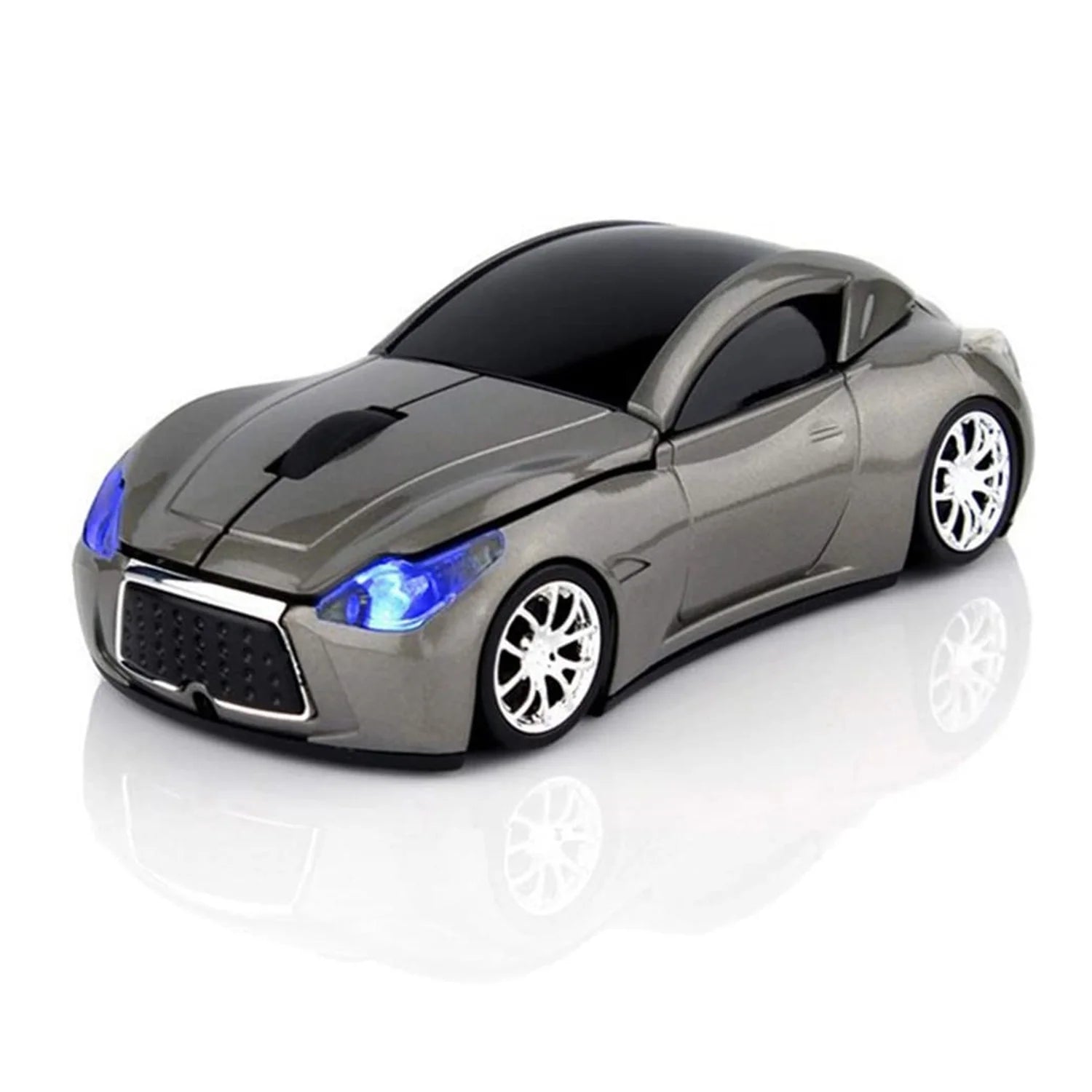 Wireless Mouse, 2.4Ghz Car Shape Mouse, Optical Cordless Mice with USB Receiver for PC Laptop Computer, Gray