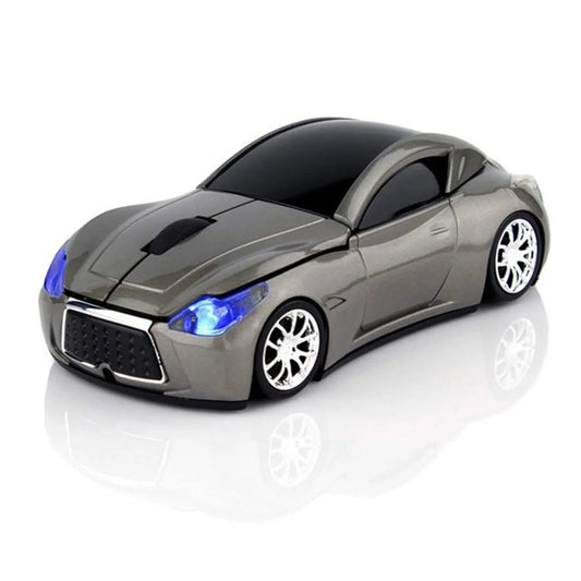 Wireless Mouse, 2.4Ghz Car Shape Mouse, Optical Cordless Mice with USB Receiver for PC Laptop Computer, Gray