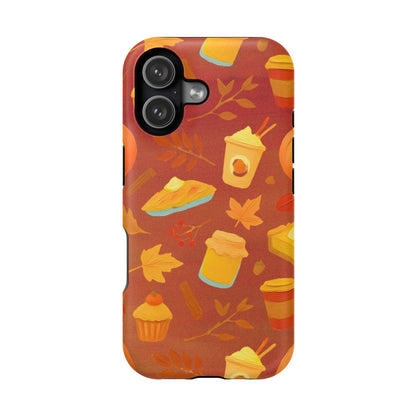 Autumn Treats Magnetic Phone Case — Fall Coffee & Pastry Protective Cover