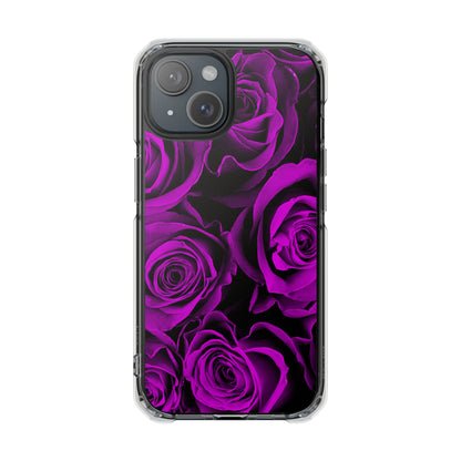 Clear Magnetic Phone Case – Amethyst Roses