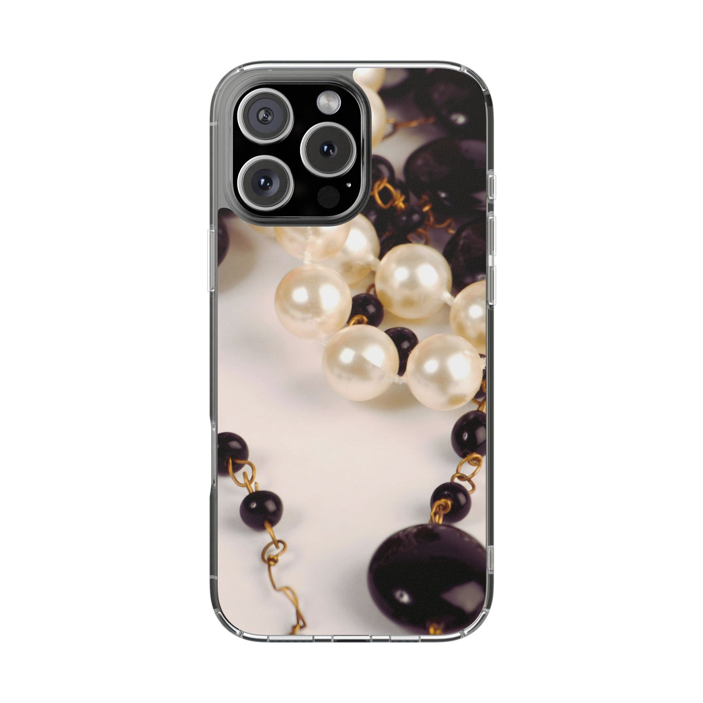 Clear Phone Case – Noir Pearl