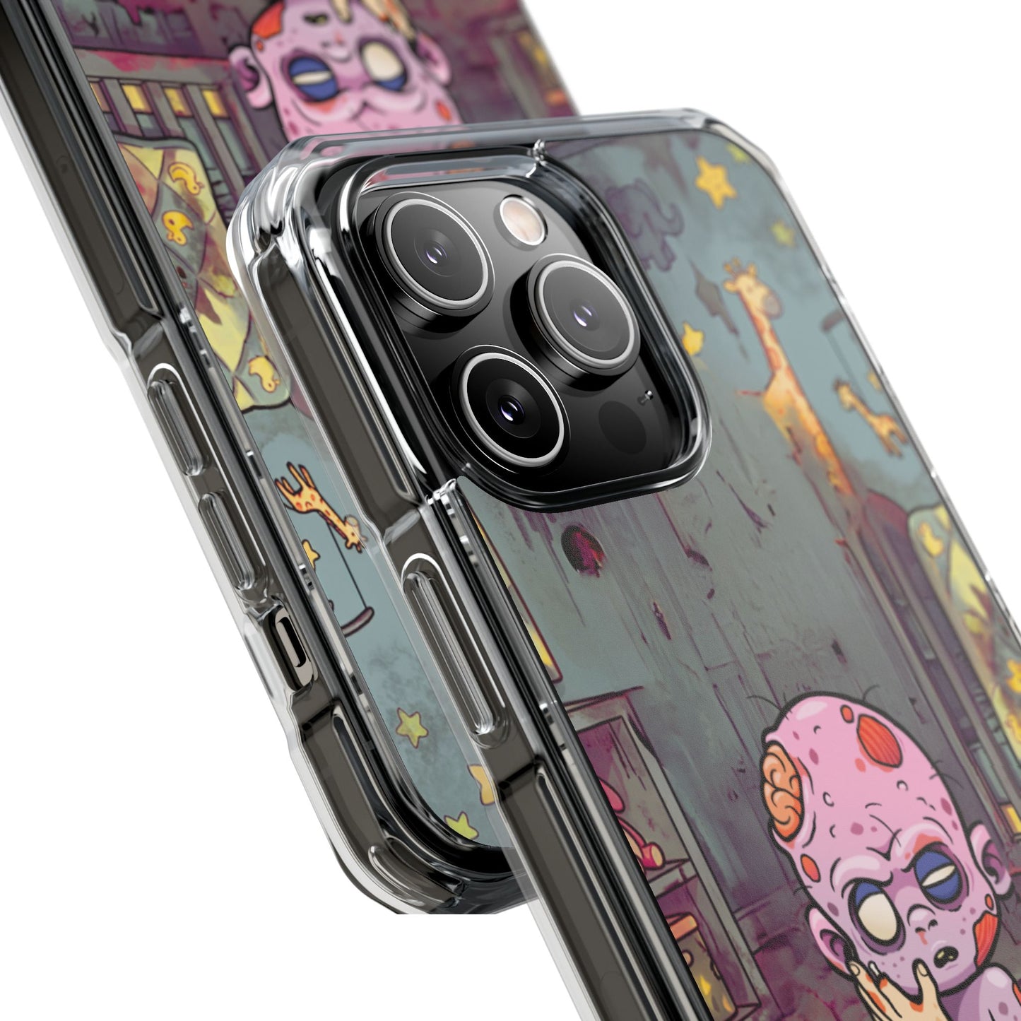 Clear Magnetic Phone Case — Cute Creepy Zombie Baby Design