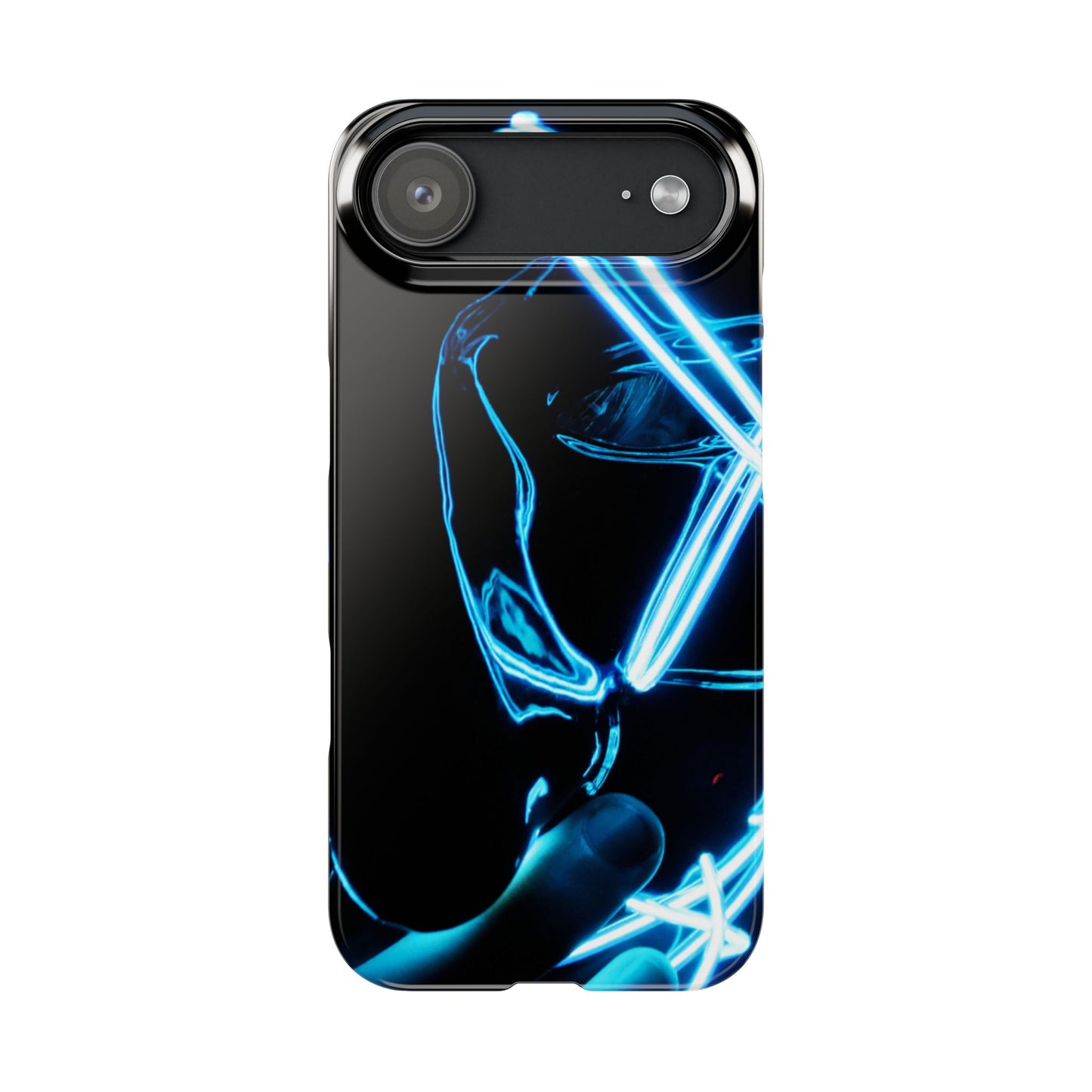 Neon Boba Slim Phone Case – Blue LED Tea Art