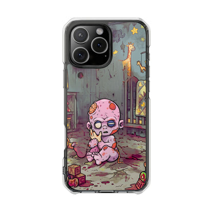 Clear Magnetic Phone Case — Cute Creepy Zombie Baby Design