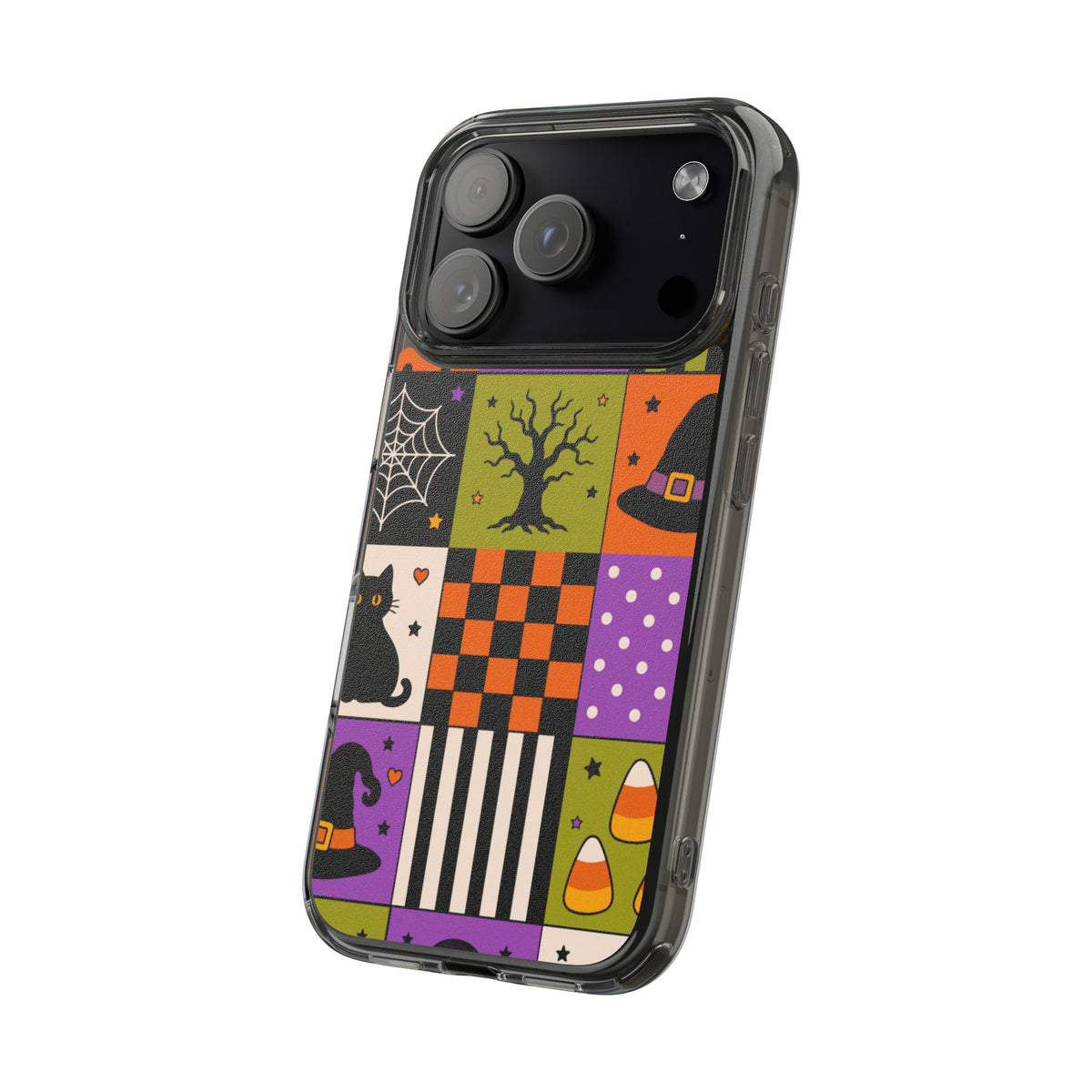 Clear Phone Case – Spooky Patchwork