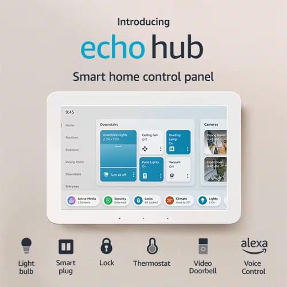 Echo Hub 8 In. Smart Home Control Panel with Alexa Compatible with over 140,000 Devices