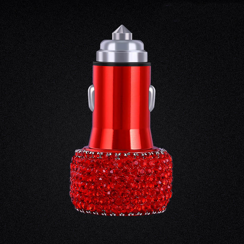 Car Charger with Dual USB Ports – Fast Charging + Safety Hammer