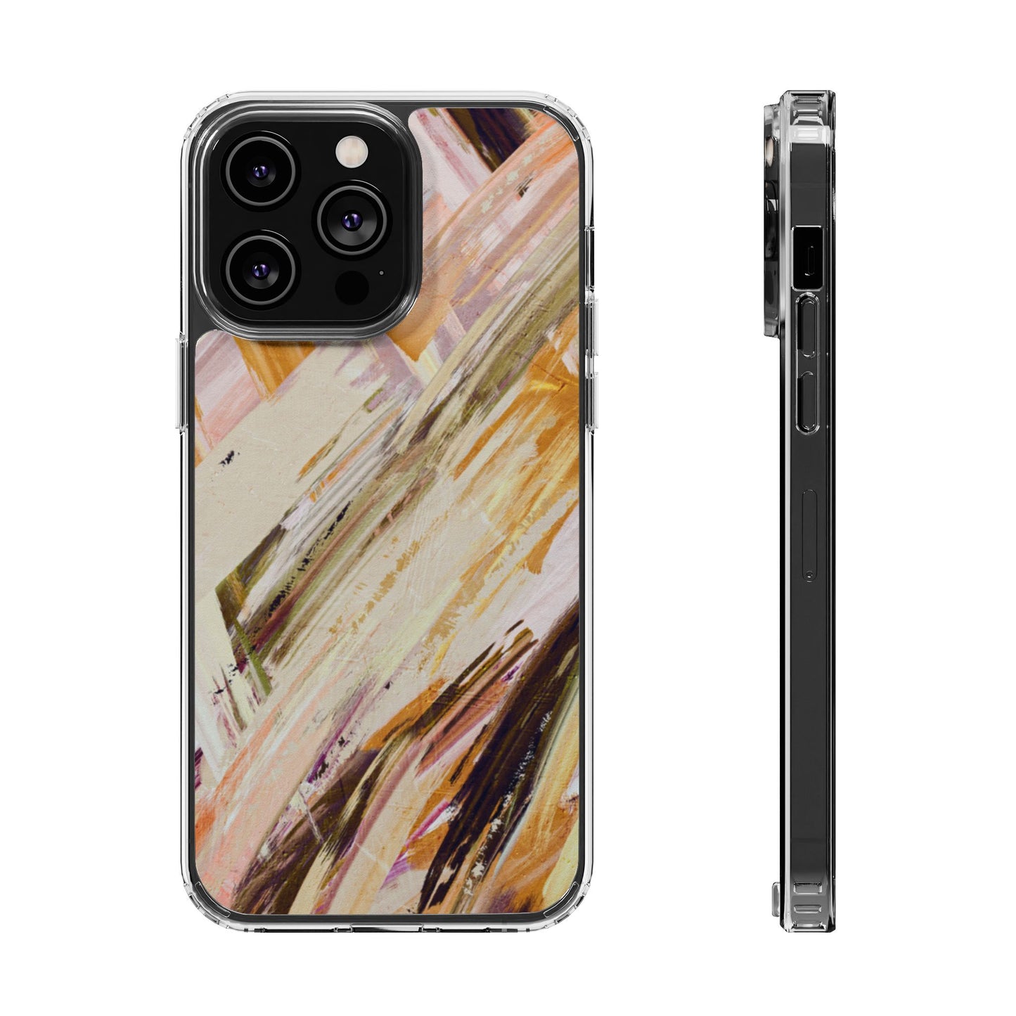 Clear Phone Case – Brush & Bronze