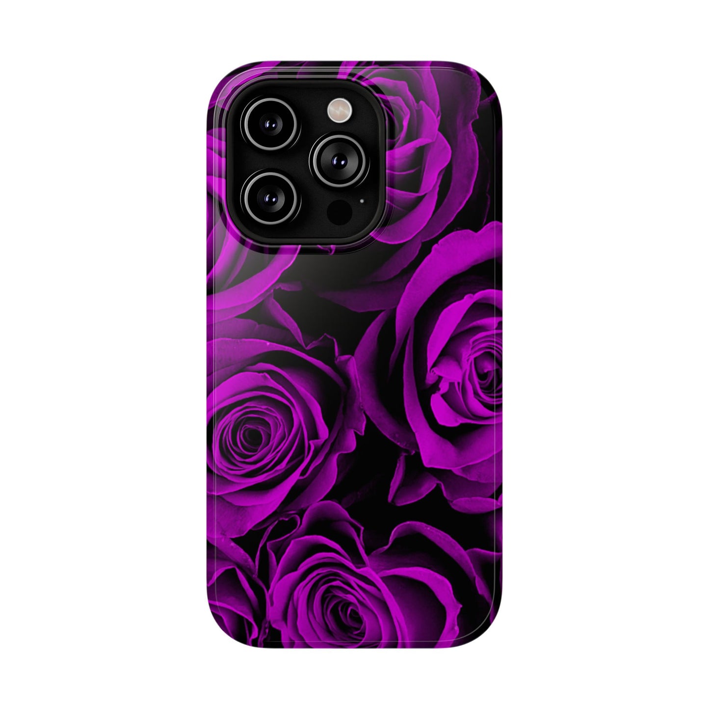 Impact-Resistant Phone Case – Amethyst Roses