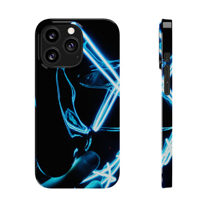 Neon Boba Slim Phone Case – Blue LED Tea Art