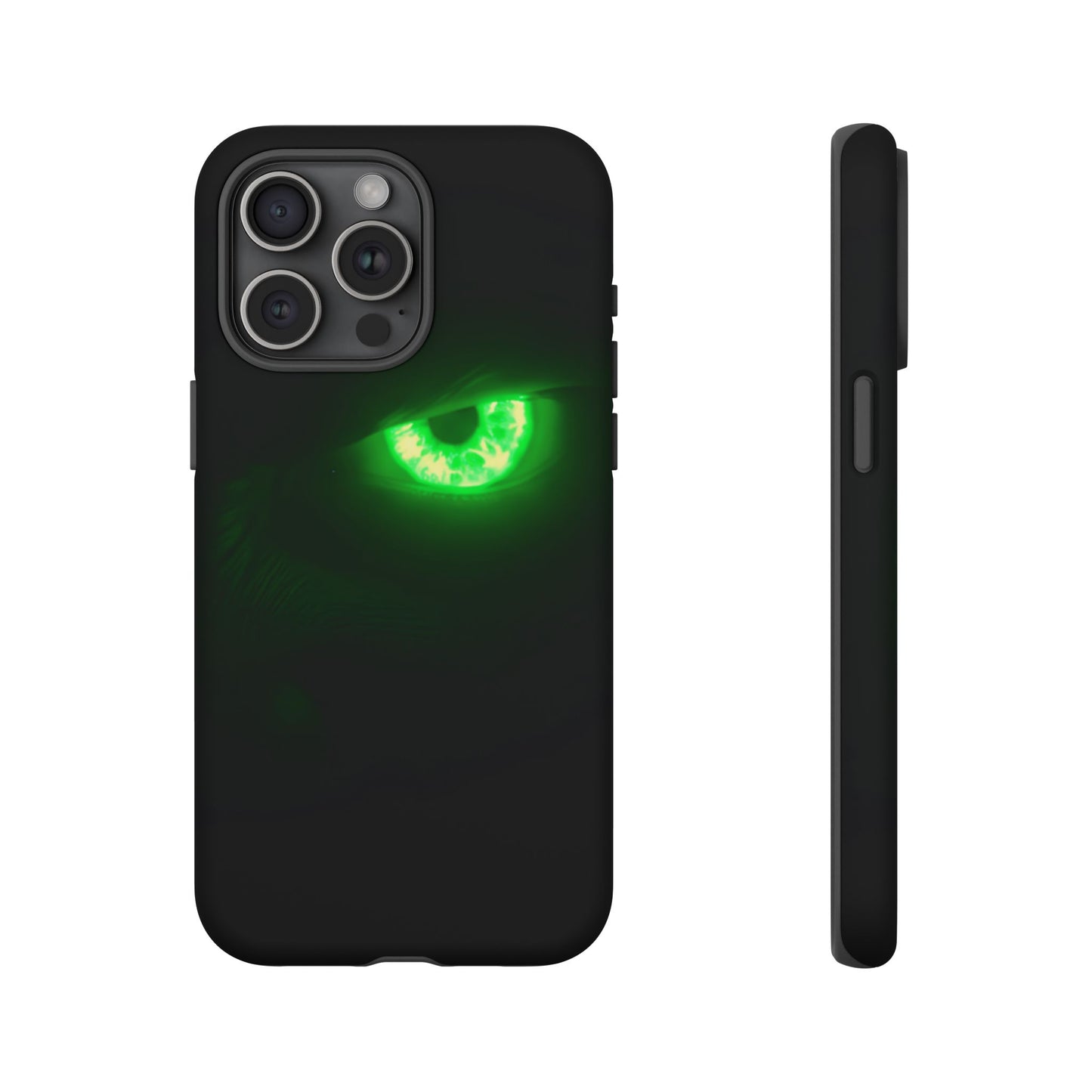 Protective Phone Case – Neon Green Monster Eyes