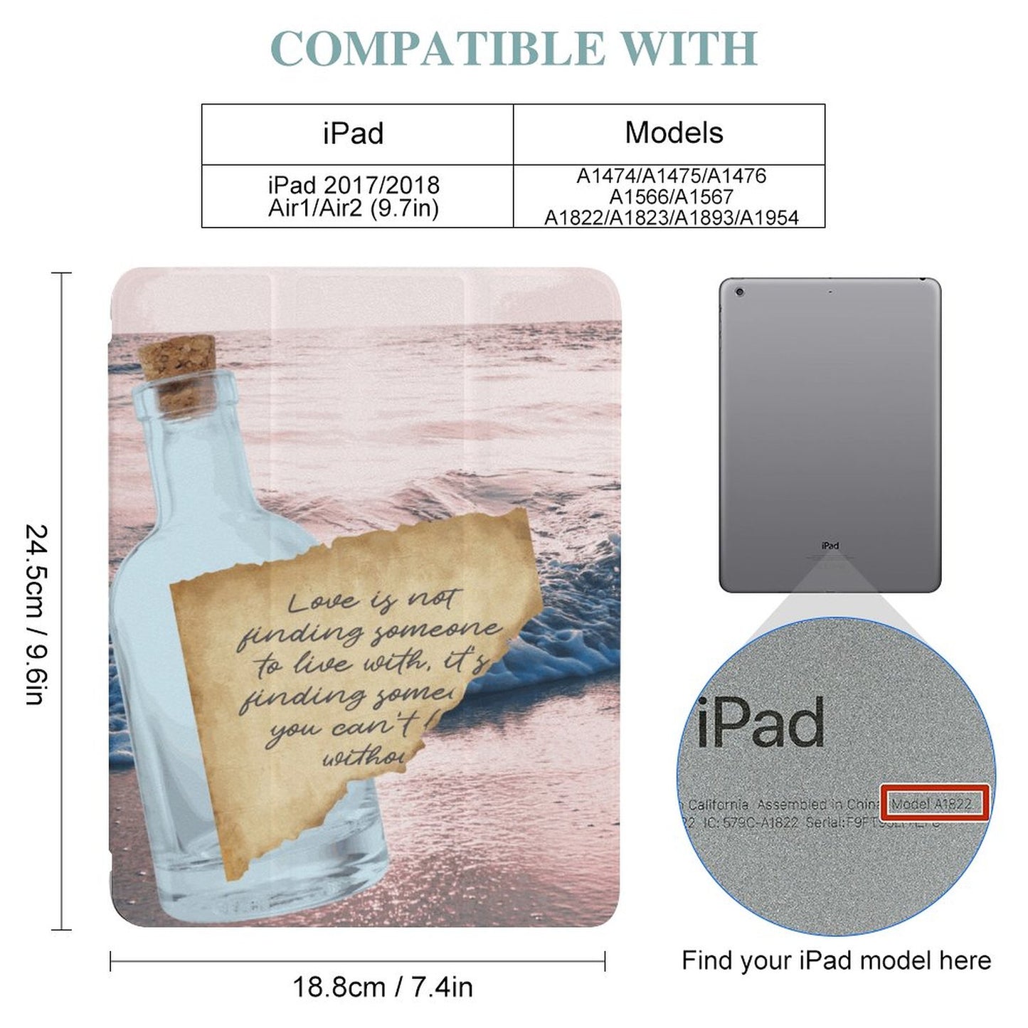 Tablet Case with Pencil Holder – Written in the Tide