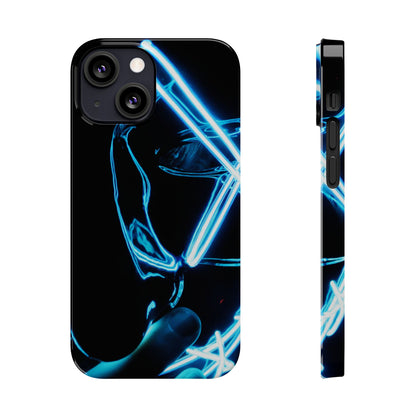 Neon Boba Slim Phone Case – Blue LED Tea Art