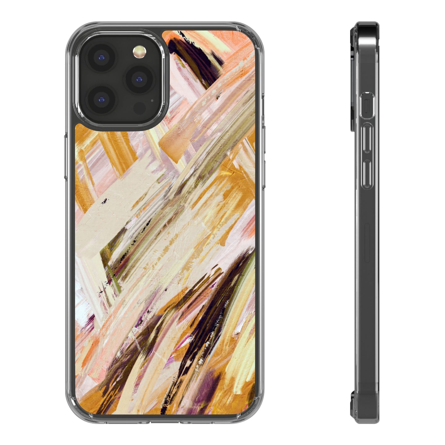 Clear Phone Case – Brush & Bronze