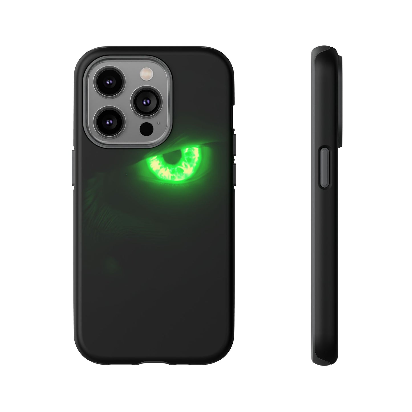 Protective Phone Case – Neon Green Monster Eyes