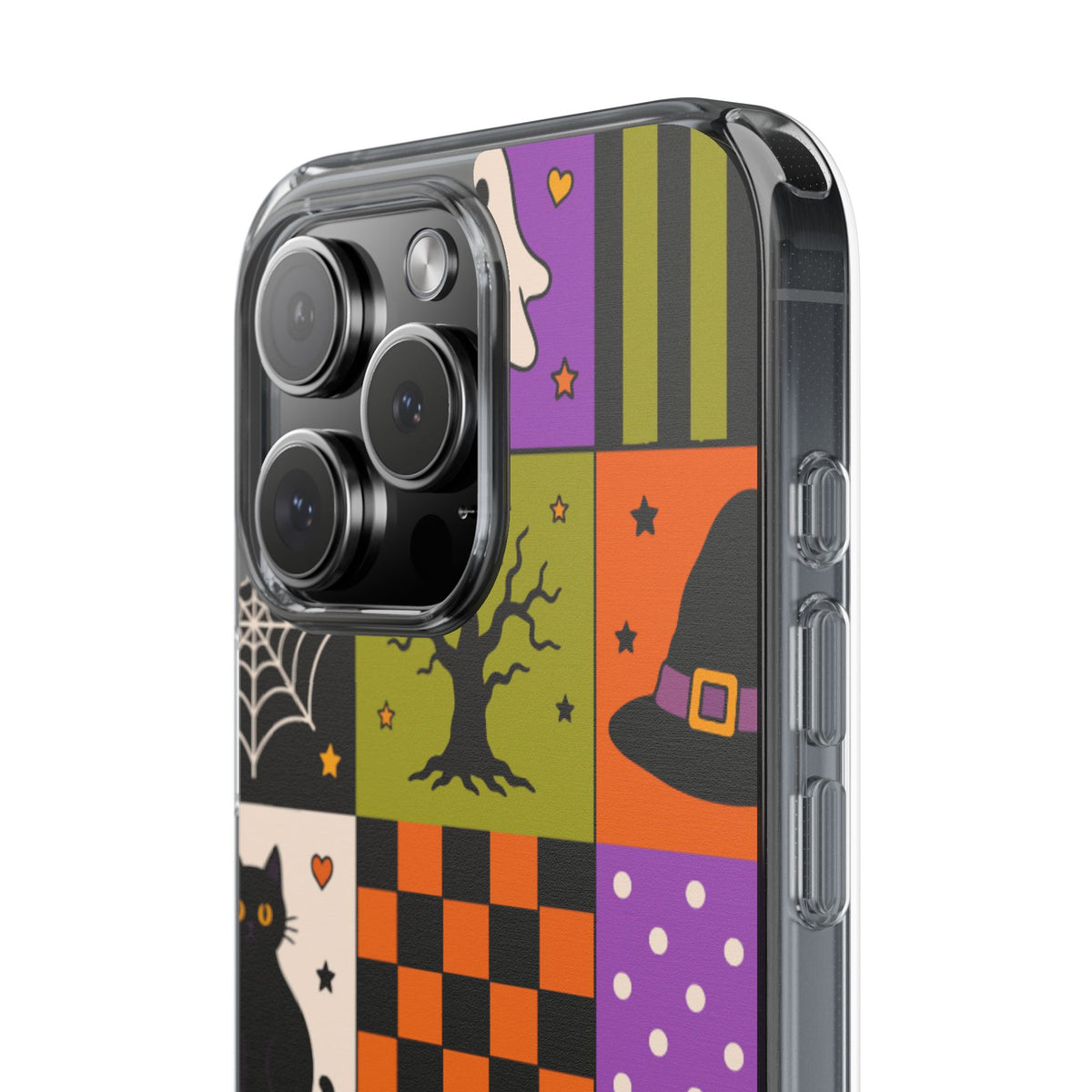 Clear Phone Case – Spooky Patchwork