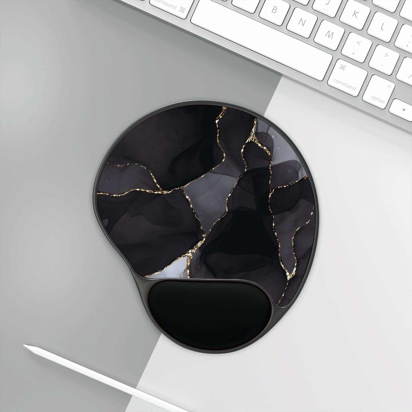 Ergonomic Mouse Pad with Wrist Rest – Obsidian Vein
