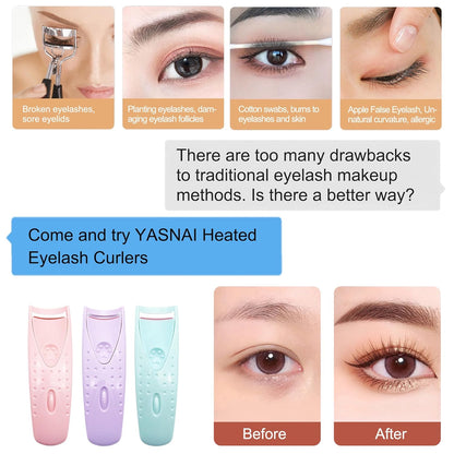 Heated Eyelash Curlers Handheld Electric Lash Curler Eyelash Curling Tool Long Lasting Curling Eyelash Makeup Tools Long-Lasting Heat for Beautiful Lashes