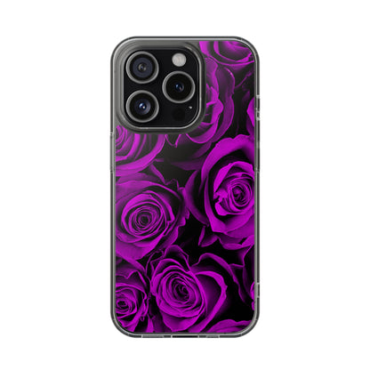 Clear Phone Case – Amethyst Roses