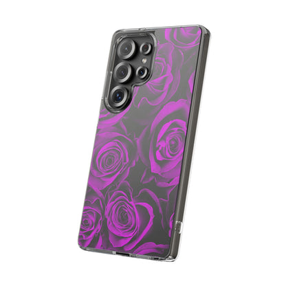 Clear Phone Case – Amethyst Roses