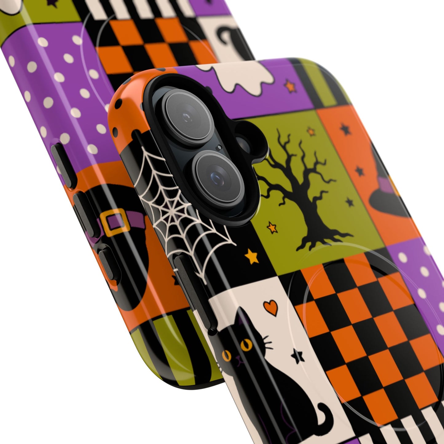 Protective Magnetic Phone Case – Spooky Patchwork
