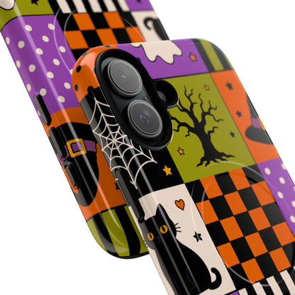 Protective Magnetic Phone Case – Spooky Patchwork