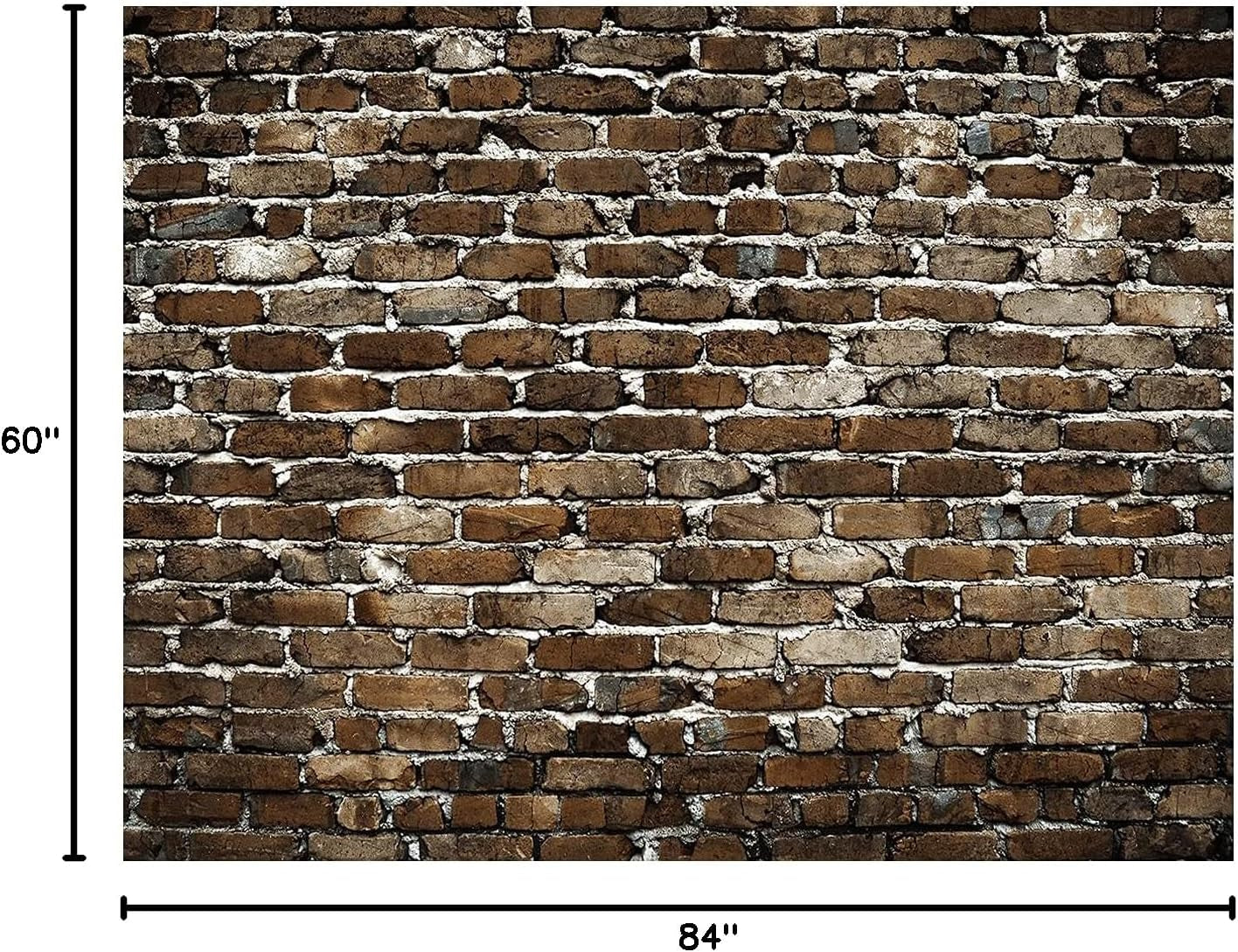 7X5Ft Brown Brick Wall Background Brick Background Large Fabric Brick Photo Background Baby Shower Birthday Party Wedding Graduation Home Decoration Photo Booth Props Banner YY-5