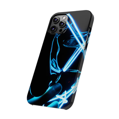 Neon Boba Slim Phone Case – Blue LED Tea Art