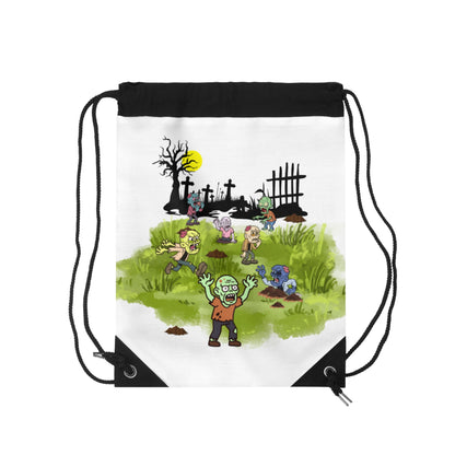 Zombie Graveyard Drawstring Bag – Cute Cartoon Halloween Backpack
