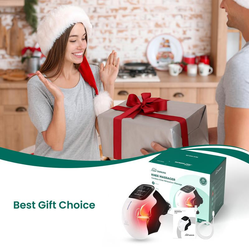 Snailax Cordless Knee Massager with Heat, 3 Vibration Modes & 3 Heating Levels, LED Touch Screen, Ergonomic Design, Gifts for Men & Women