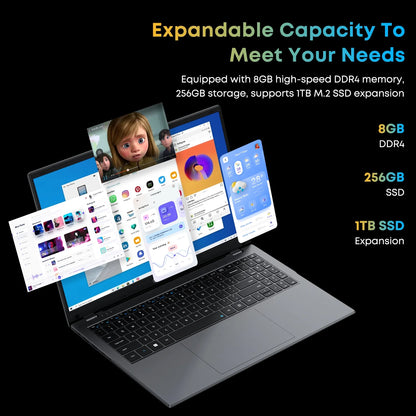 Herobook plus 15.6" Laptop,256Gb SSD 8G Ram,Windows 11 Bussiness Notebook Computer Pc,Intel Celeron N4020 Processor,1920X1080