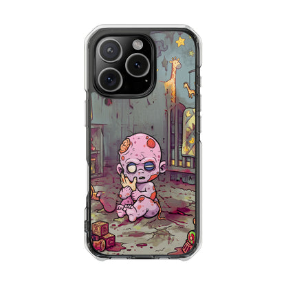 Clear Magnetic Phone Case — Cute Creepy Zombie Baby Design