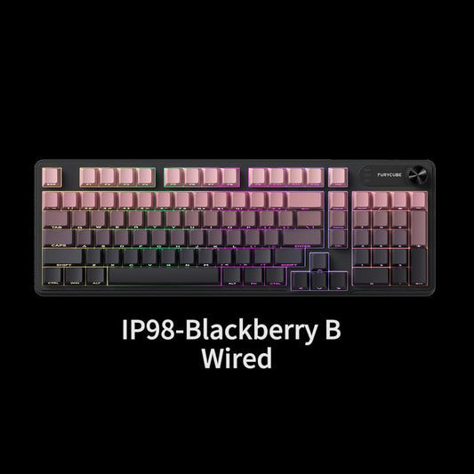 FURYCUBE IP98 Keyboard, 98 Keys PBT Gradient Side Engraved Tri-Mode Bt/2.4Ghz/Usb-C Cute Keyboard Classic Keyboard with Number Pad, Media Knob Custom Mechanical Feel Keyboard, RGB Gaming Keyboard Office Silent Computer, Tiktokshopblackfriday