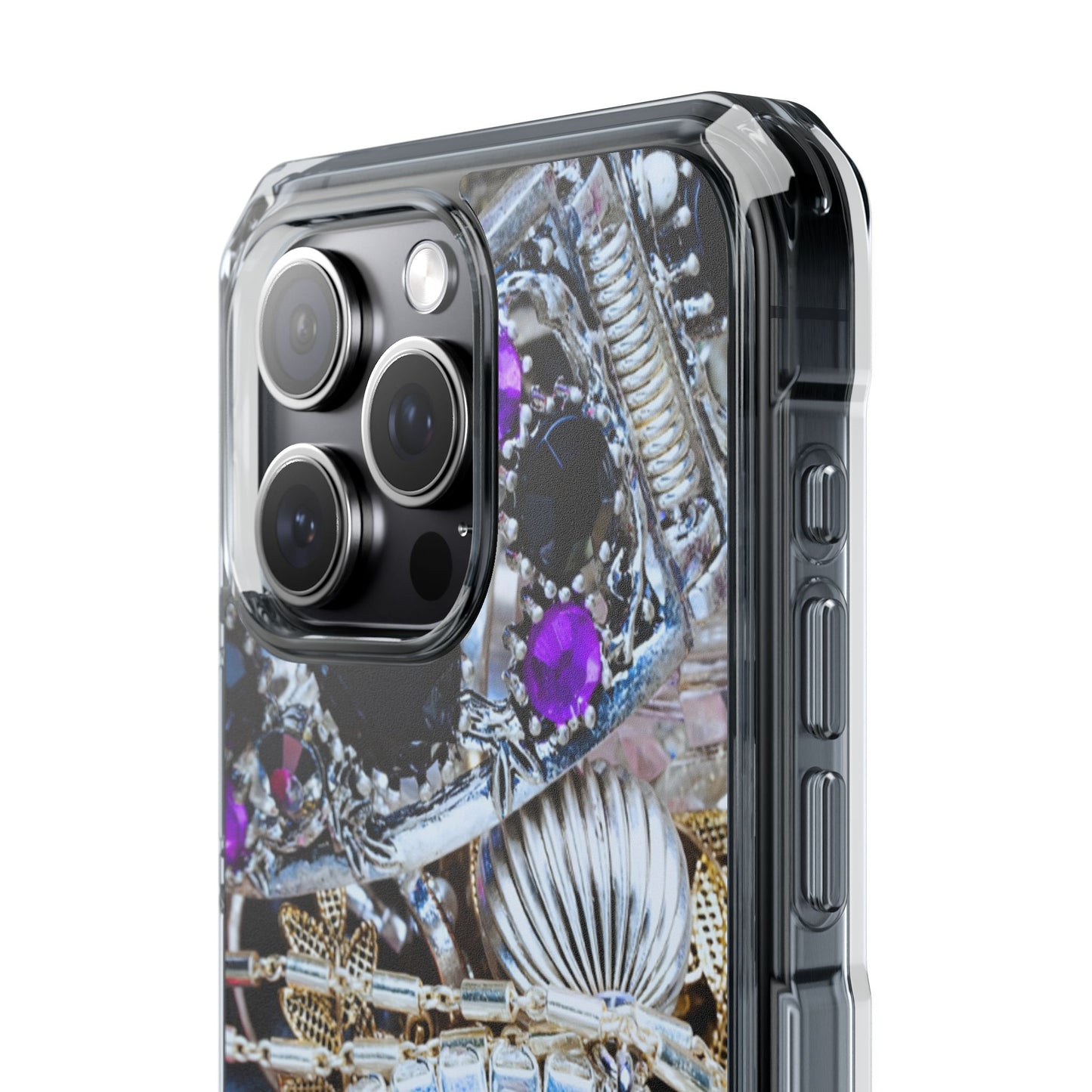 Clear Magnetic Phone Case – Chrome Jewel