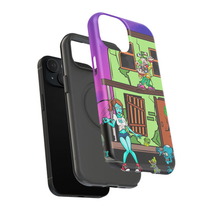 Zombie Arcade Phone Case — Colorful Cartoon Horror Impact-Resistant iPhone Cover