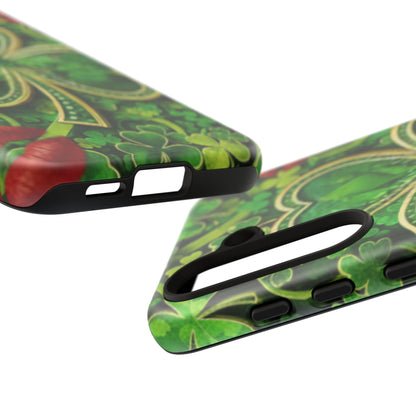 Tough Phone Case – Dual-Layer Protection with Shamrock Print