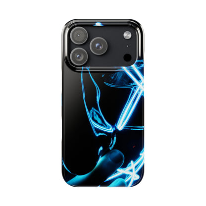 Neon Boba Slim Phone Case – Blue LED Tea Art
