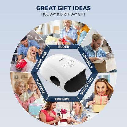 CINCOM Portable Hand Massager (WHITE), Cordless, with Comfort Heat and Gentle Massage, Adjustable Settings, Auto-Off Feature, Rechargeable, Perfect for Daily Relaxation, Ideal Gift