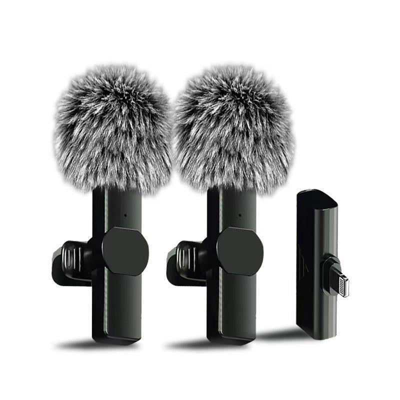 Wireless Lavalier Microphone, Rechargeable Microphone, Cordless Omnidirectional Condenser Recording Mic for Video Recording, Teaching, Interviews