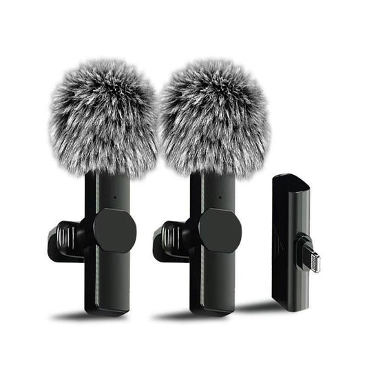 Wireless Lavalier Microphone, Rechargeable Microphone, Cordless Omnidirectional Condenser Recording Mic for Video Recording, Teaching, Interviews