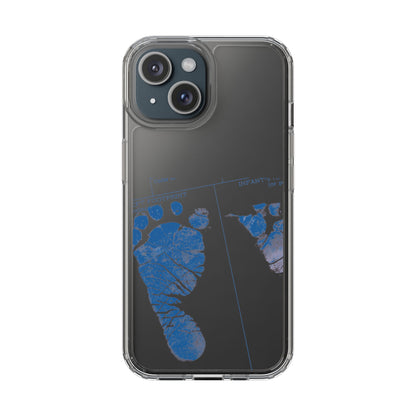Clear Phone Case – Mom’s Little Blue Footprints