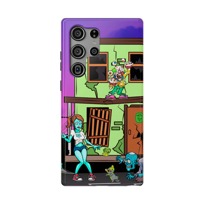 Zombie Arcade Phone Case — Colorful Cartoon Horror Impact-Resistant iPhone Cover