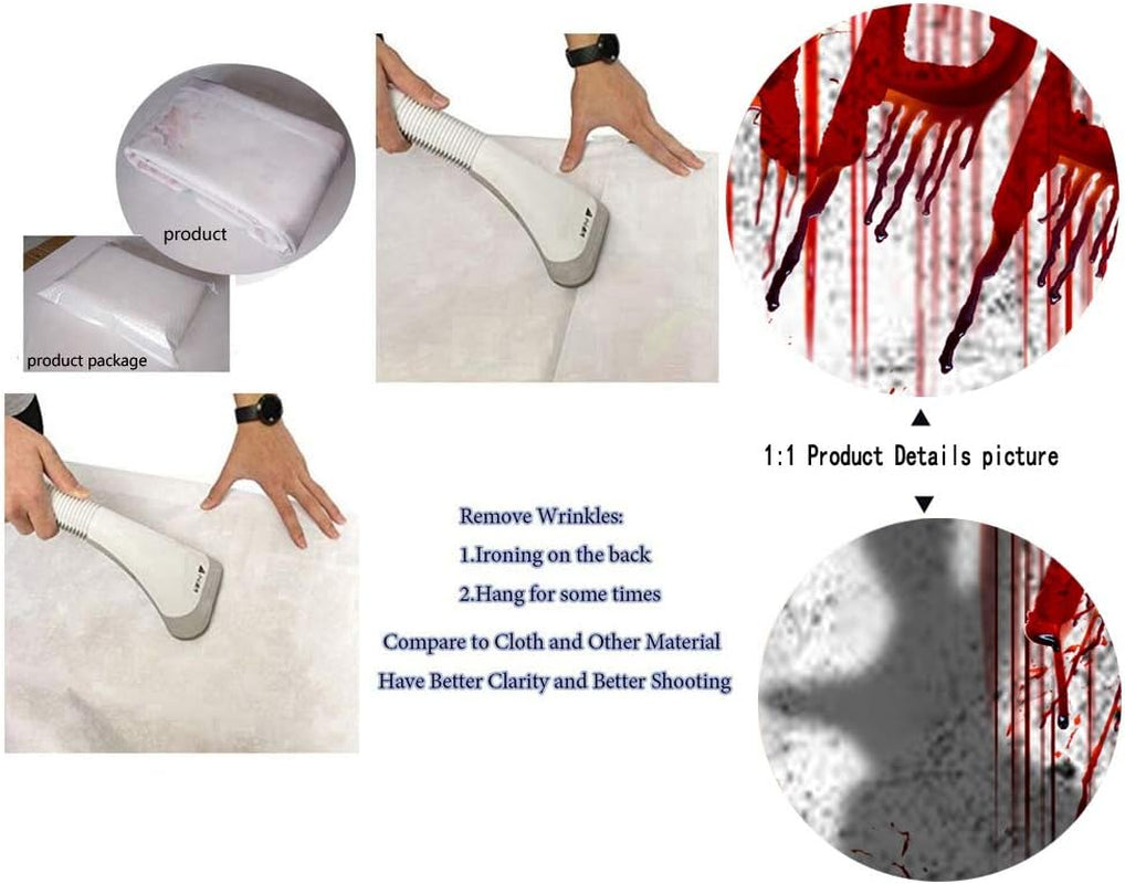 7X5Ft Bloody Halloween Backdrop Halloween Horror Photography Background for Party Decorations Trick or Treat Banner for Photo Booth 066