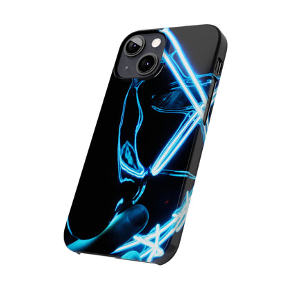Neon Boba Slim Phone Case – Blue LED Tea Art
