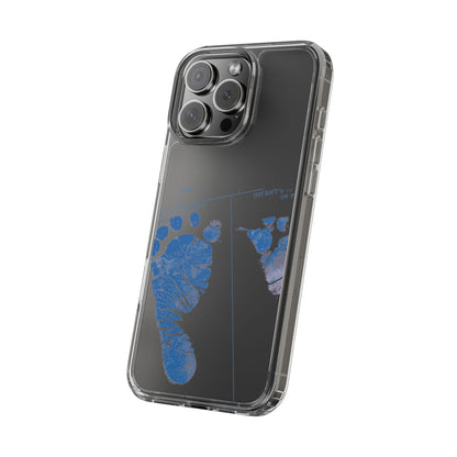 Clear Phone Case – Mom’s Little Blue Footprints