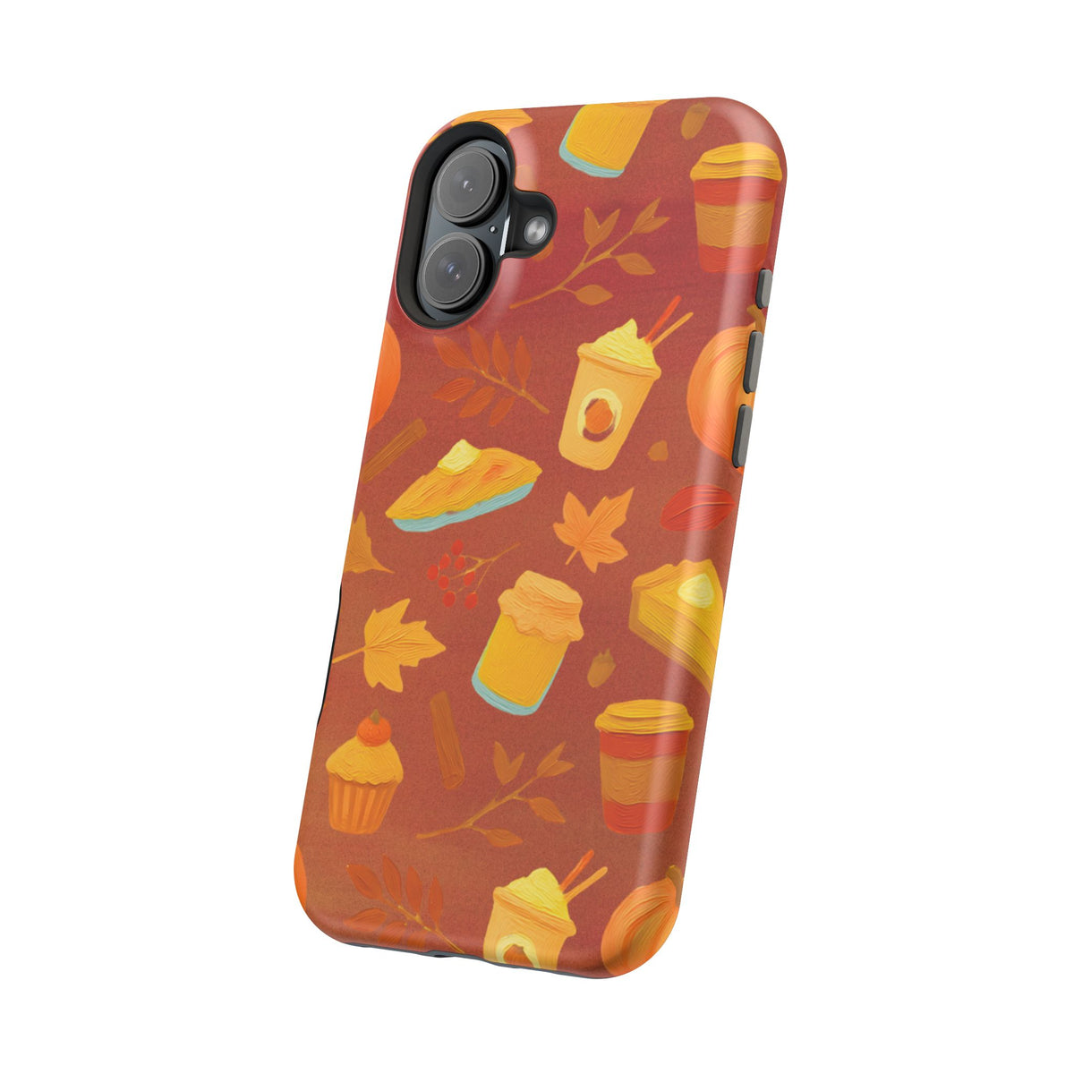 Autumn Treats Magnetic Phone Case — Fall Coffee & Pastry Protective Cover