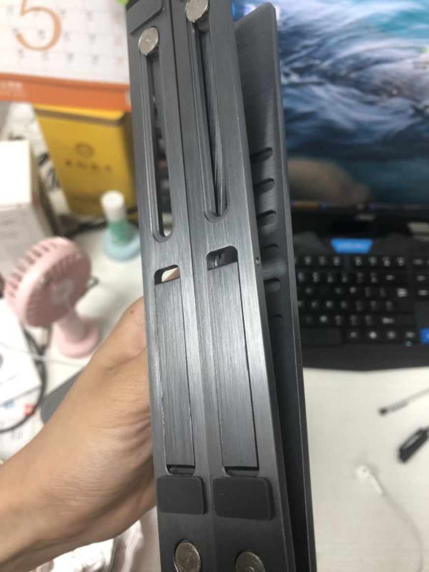 Portable Laptop Stand with Cooling Fan - Adjustable Ergonomic Desk Stand for Better Airflow